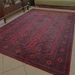 Buchara Afghane Teppich rot dunkelblau  - Bild 1