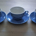 Tchibo Tasse Untertasse blau 3x Gute Laune - Bild 1