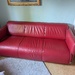 Rotes Ledersofa, Ohrensessel  - Bild 2