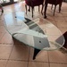 Couchtisch Glas Metal top Zustand schwer oval  - Bild 6