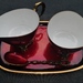 Sahne-Rahm Zucker Messing Emaille Set midcentury - Bild 2
