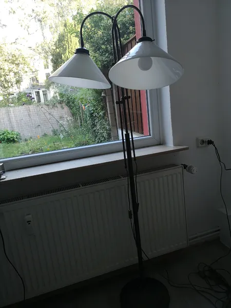 Stehlampe 2-armig, Berliner Messing