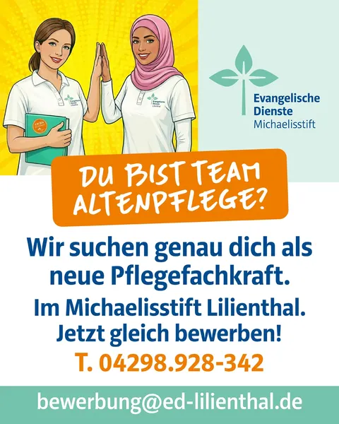 Anzeige Pflegefachkraft Michaelisstift Lilienthal