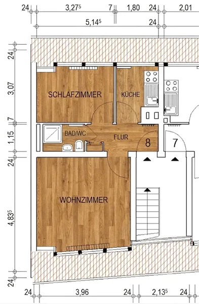 Grundriss die Wohnung
