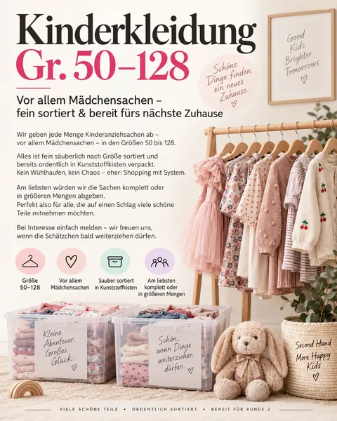Anzeige für den Verkauf von Kinderkleidung
