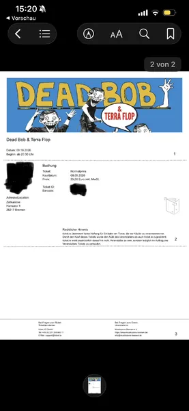 E-Tickets Dead Bob/Terra Flop